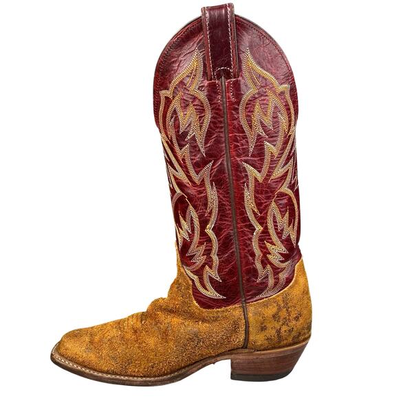 Justin Women’s Bent Rail Burnt Copper Picasso Suede Cowgirl Boots Size US 7.5 B - Picture 2 of 10